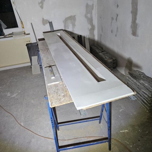 Gespachtelt, geschliffen & grundiert ist das Modul bereit zur Montage!